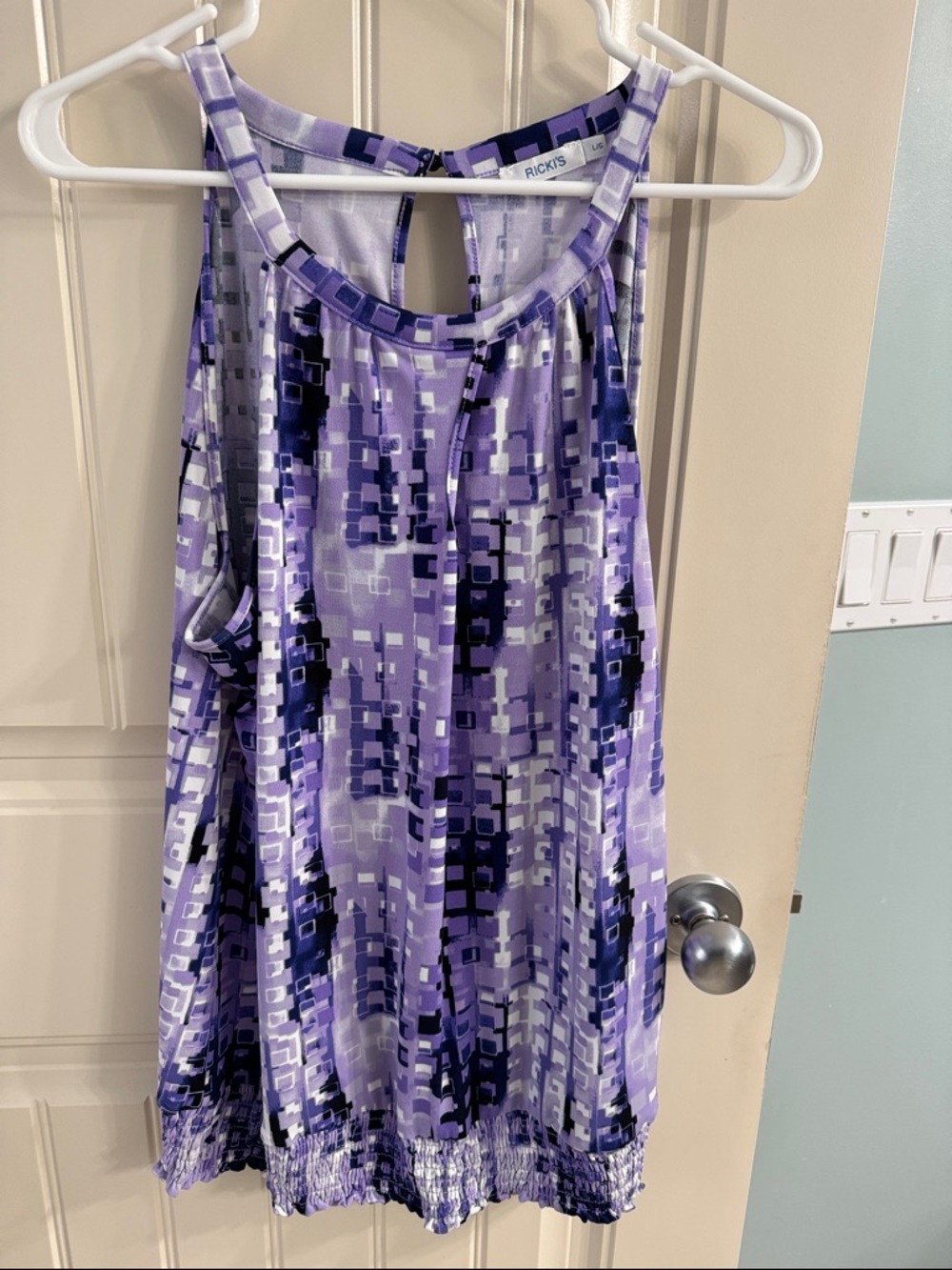 Ricki's Lavender and White Geometric Dress Tank Blouse